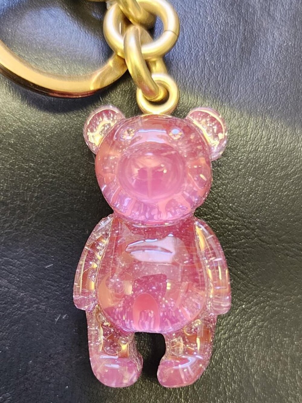 Coach Pink Glitter Resin Bear Handbag Charm / Keychain - Picture 4 of 7